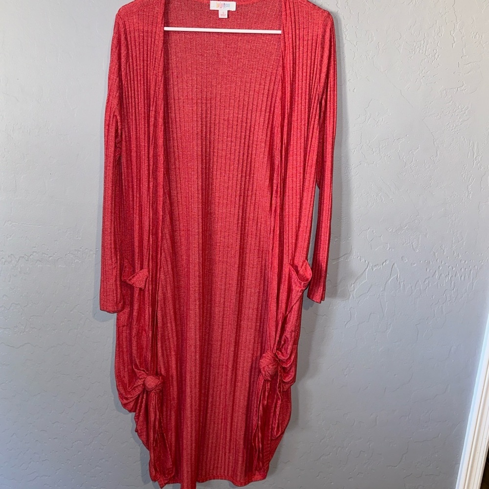 LuLaRoe Red Longline Cardigan
